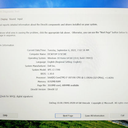 Dell XPS 13 7390 i7-10710U 13.3" Laptop Offer (New Open Box)