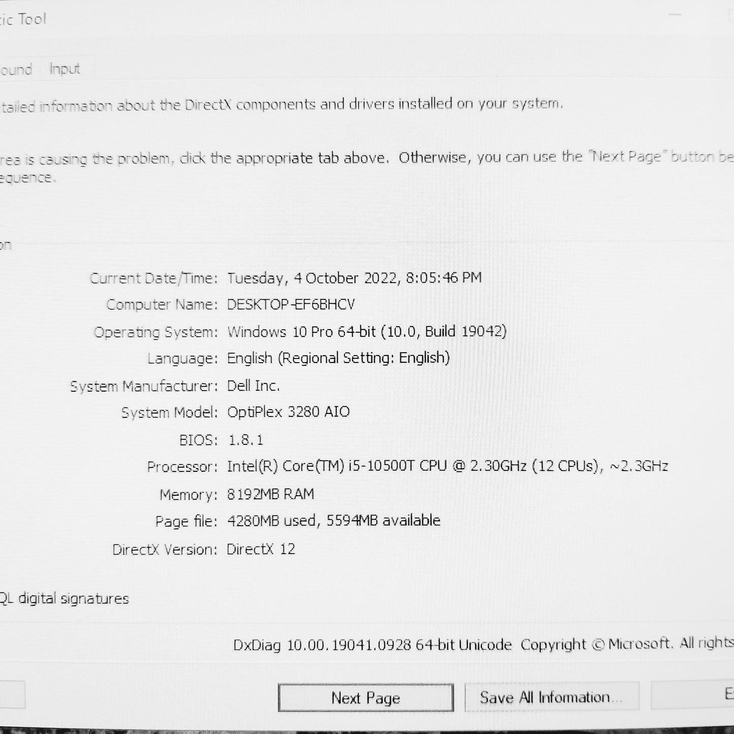 Dell OptiPlex 3280 AIO i5-10500t 22" Touchscreen Desktop Computer (Brand New)