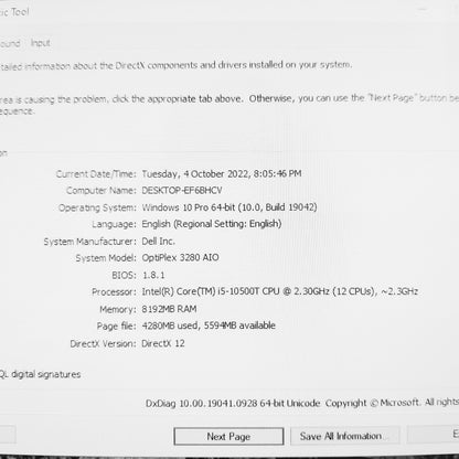 Dell OptiPlex 3280 AIO i5-10500t 22" Touchscreen Desktop Computer (Brand New)