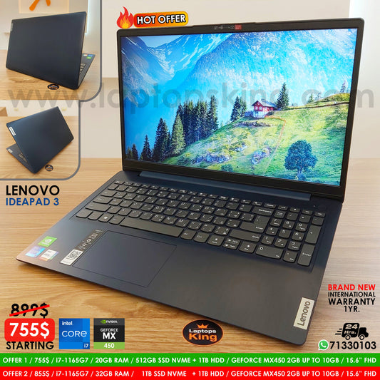 Lenovo Ideapad 3 82h8 / 15itl6  i7-1165g7 Mx450 Laptop Offers (Brand New)