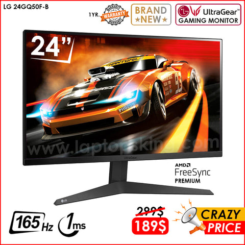 LG 24GQ50F-B UltraGear Fhd 165hz 1ms Mbr Borderless Gaming Monitor (Brand New)
