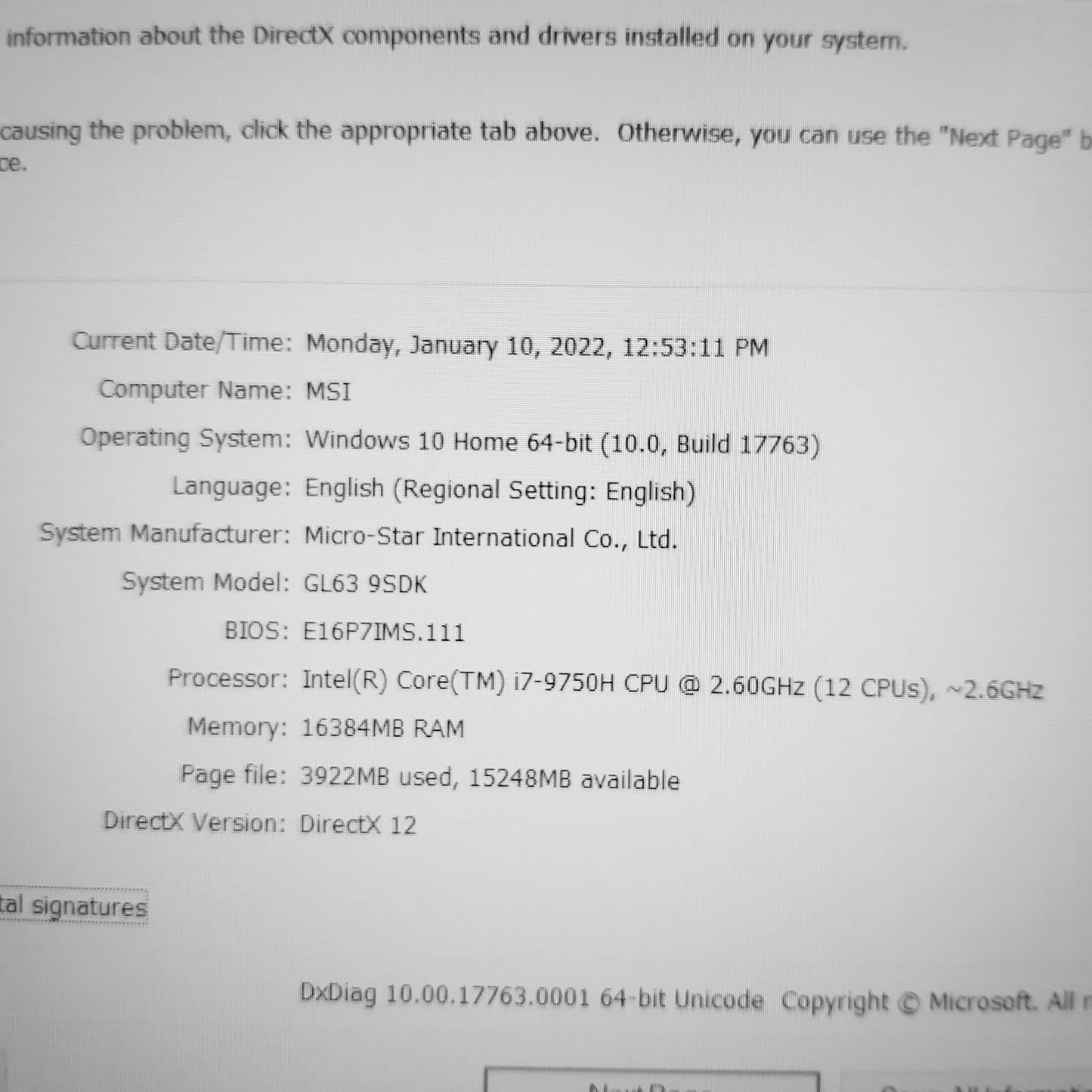 MSi Gl63 i7-9750h GTX 1660Ti 120Hz Gaming Laptop (Open Box)