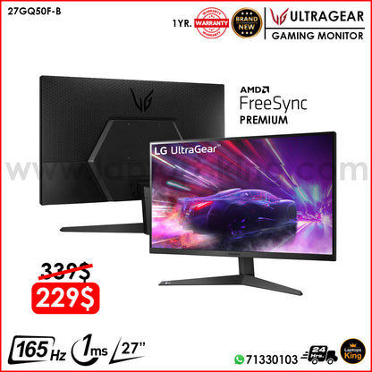 LG 27GQ50F-B UltraGear 27" Fhd 165hz 1ms Mbr Gaming Monitor (Brand New)
