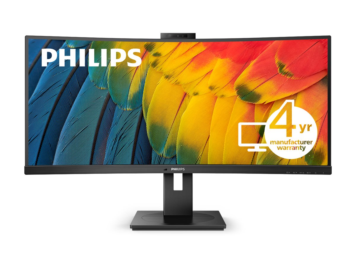TPV Philips 34" Curved Monitor, LED, WQHD (3440x1440), USB-C, Webcam, 4 Year Adv Warranty (34B1U5600CH)