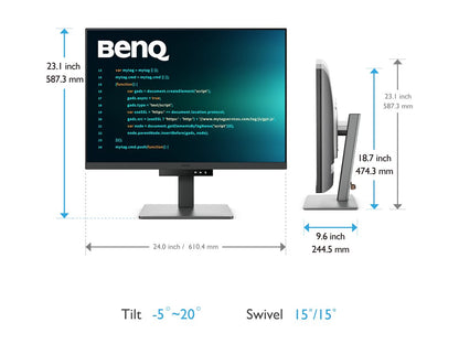 BenQ RD280U 28" Programming LED Monitor, 4K+ 3840x2560, IPS, HDR400, USB-C, KVM Switch, Height Adjustable, Eye Care, MoonHalo Backlight - RD280U (1 Year Warranty)
