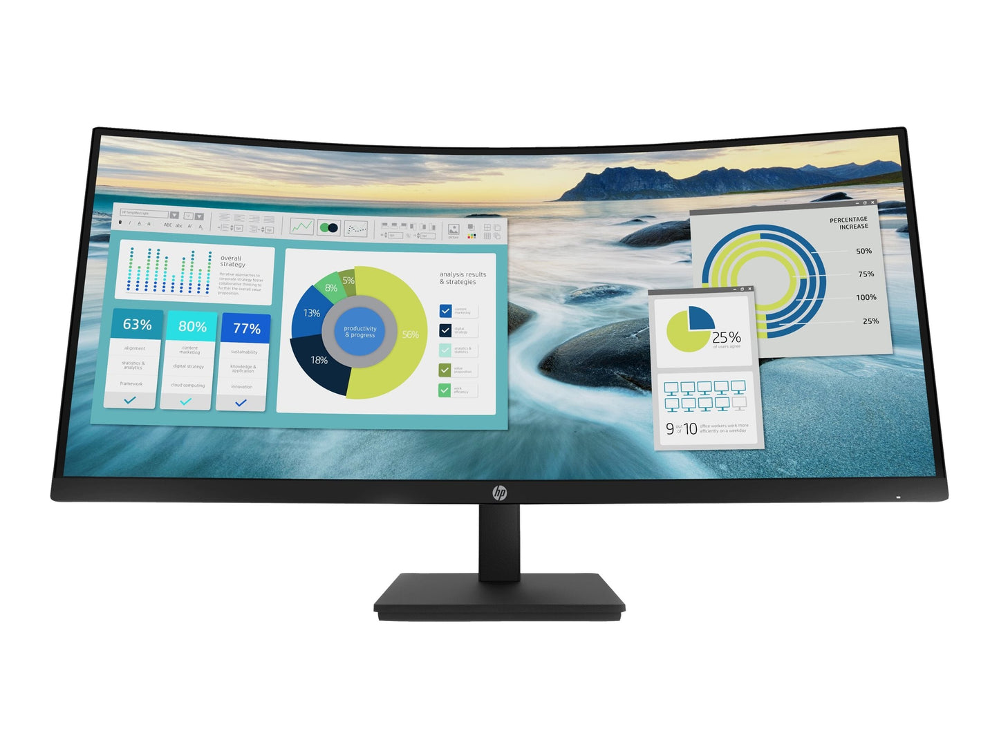 HP P-SERIES P34HC G4 34 INCH WQHD 3440X1440 100Hz 21:9 300NITS 3000:1 5M:1 178/178 VIEWING ANGLE SWIVEL TILT HEIGHT ADJUSTABLE PIVOT DP HDMI USB-C DP 65W POWER DELIVERY MONITOR (21Y56AA)