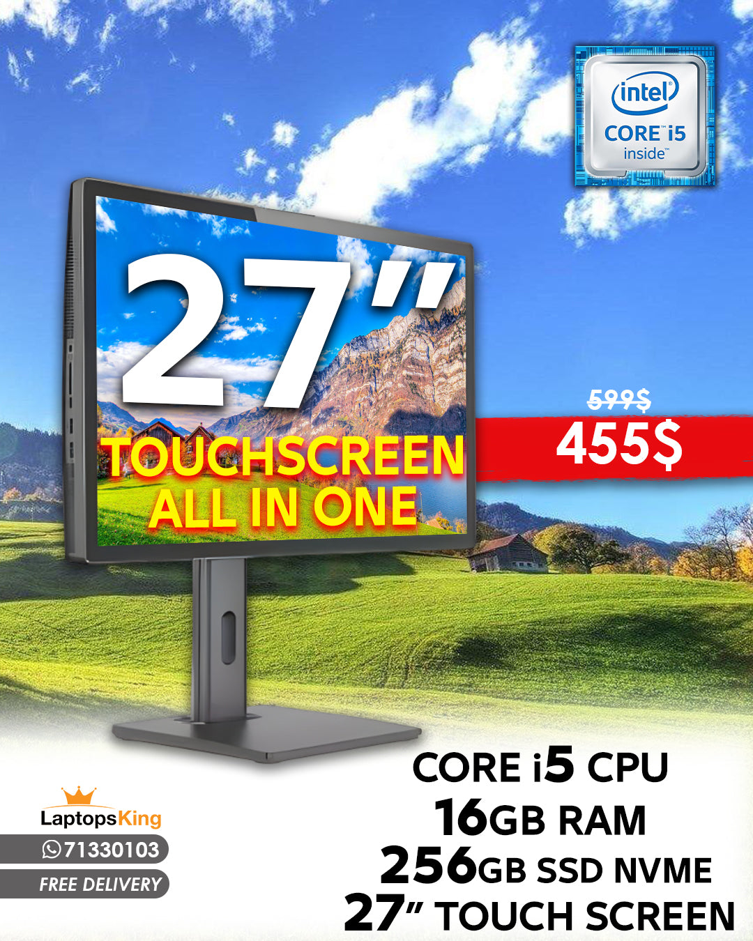 ALL IN ONE CORE i5 27” TOUCH SCREEN (BRAND NEW)