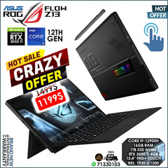 Asus Rog Flow Z13 2in1 Core i9-12900h Rtx 3050 Ti FHD+ | Touch Detachable Laptop Offer (Brand New)