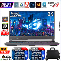 Asus Rog Strix G15 G513QR-MB98Q Ryzen 9 5900hx Rtx 3070 2k 165hz RGB Gaming Laptops (New OB)