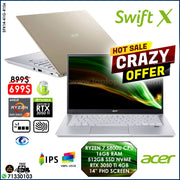 Acer Swift X SFX14-41G-R1S6 Ryzen 7 5800u Rtx 3050 Ti True Color Creator Laptop Offer (New OB)