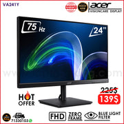 Acer VA241Y 24" Fhd 75hz Zero Frame Blue Light Filter Monitor (Brand New)