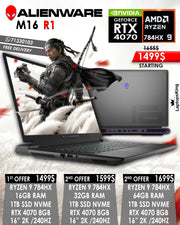 ALIENWARE M16 R1 RYZEN 9 7845HX RTX 4070 16" QHD+ 240HZ GAMING LAPTOP (NEW OB 1YR WARRANTY)