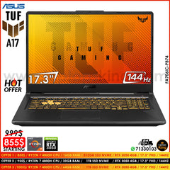 Asus Tuf A17 FA706IC-PB74 Military Grade Ryzen 7 4800h Rtx 3050 144Hz 17.3" Gaming Laptop Offers (New OB)