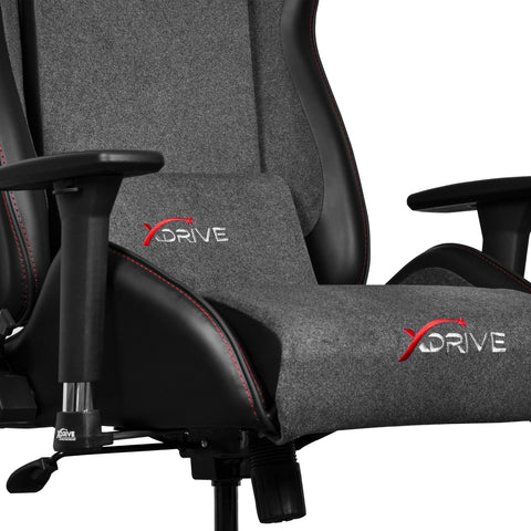 Xdrive Atak XD-ATK-G/S Grey Fabric & Black Leather Chair (Brand New)