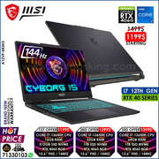 Msi Cyborg 15 A12VF-043US Core i7-12650H Rtx 4060 144hz Gaming Laptops (Brand New)