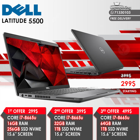 DELL LATITUDE 5500 CORE i78TH 15.6" LAPTOPS (OPEN BOX WITH WARRANTY )