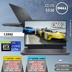 Dell G15 5530 INS0173116-R0023867-SA Core i9-13900hx Rtx 4060 360hz 15.6" Gaming Laptops (New OB)