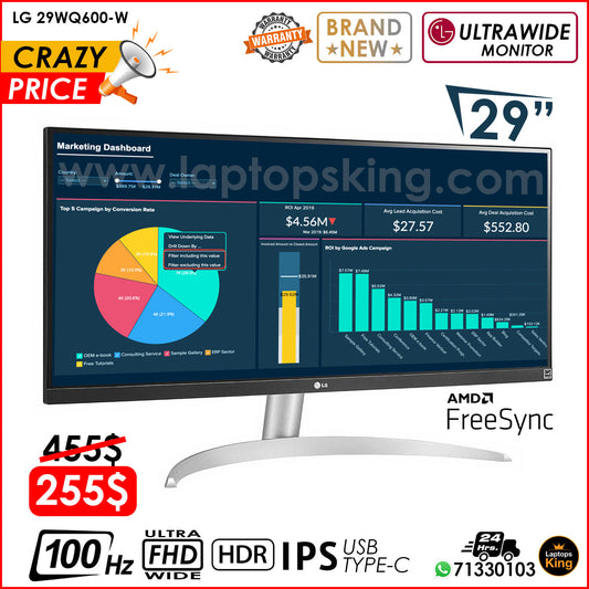 LG 29WQ600-W 29" UltraWide FHD 100Hz IPS Type-C Monitor (Brand New)