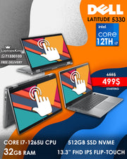 DELL LATITUDE 5330 2in1 CORE i7-1265U 13.3 INCH FHD FLIP-TOUCH LAPTOP (NEW OB 1YR WARRANTY)