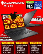 ALIENWARE M16 R1 CORE i9-13900HX RTX 4080 12GB 16" QHD+ 240HZ GAMING LAPTOP (BRAND NEW 1YR WARRANTY)
