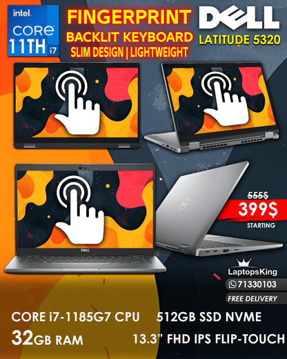 DELL LATITUDE 5320 CORE i7- 1185G7 13.3 INCH FHD FLIP-TOUCH 2in1 LAPTOPS ( NEW OB 1YR WARRANTY)
