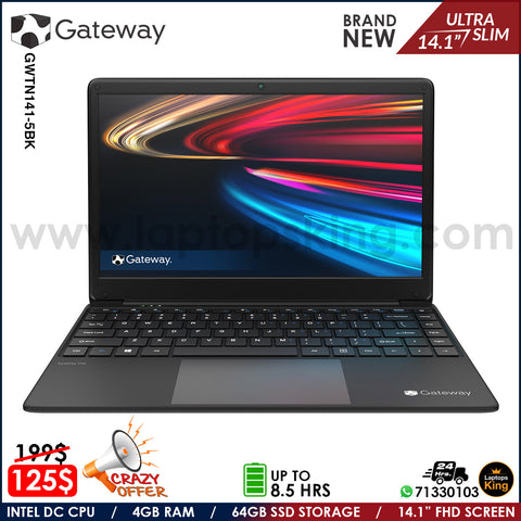 Acer Gateway GWTN141-5BK Intel DC CPU 14.1" Fhd Ultra Slim Laptop (Brand New)
