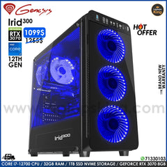 Genesis Irid 300 Core i7-12700 Rtx 3070 | Blue | Gaming Desktop (Brand New)