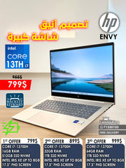 Hp Envy 17-Core i7-13700h Vga Iris Xe 17.3" Touch Laptops (New OB)