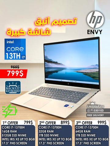 Hp Envy 17-Core i7-13700h Vga Iris Xe 17.3" Touch Laptops (New OB)
