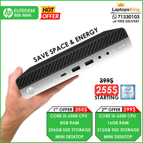 Hp Elitedesk 800 Mini | Core i5-6500 Handsize Portable Desktops