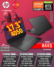 HP OMEN 17-DB0006NA RYZEN 5 8645HS RTX 4050 17.3” FHD 144HZ GAMING LAPTOP (BRAND NEW 1YR WARRANTY)