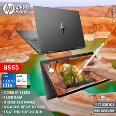 Hp Envy X360 TS 15T-FE000 | Nightfall Black | Core i7-1355u Vga Iris Xe Touch 15.6" 2in1 Laptop (New OB)