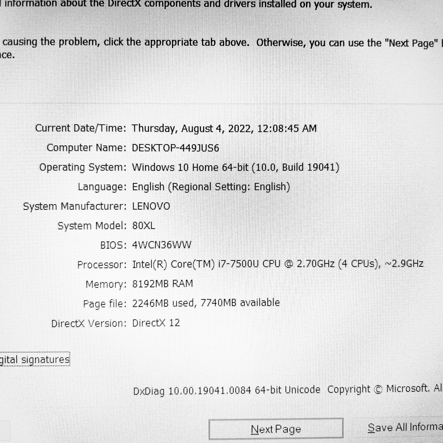 Lenovo IdeaPad 320 80XL i7-7500u 920MX 15.6" Laptop (Used Very Clean)