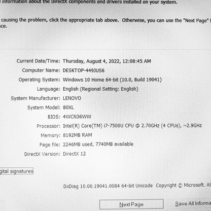 Lenovo IdeaPad 320 80XL i7-7500u 920MX 15.6" Laptop (Used Very Clean)