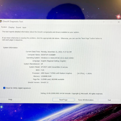 HP Envy X360 15-EE1093CL 2in1 Ryzen 7 5700U Radeon Graphics Laptop (Brand New)