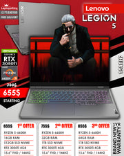 LENOVO LEGION 5 15ARH7 RYZEN 5-6600H RTX 3050Ti 15.6” FHD 144HZ GAMING LAPTOP (BRAND NEW 1YR WARRANTY)