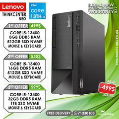 Lenovo Thinkcenter Neo Tower 50T G5 TWR 12UD007HAX Core i5-13400 Desktops (Brand New)