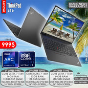 Lenovo Thinkpad E16 21MBS0NP Core Ultra 7 155h Vga Intel Arc 16” Laptops (Brand New)