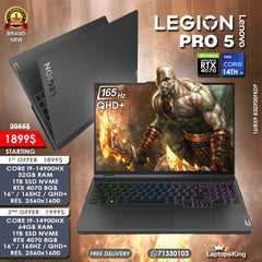 Lenovo Legion Pro 5 16IRX9 83DF00FKDP Core i9-14900hx Rtx 4070 165hz Qhd+ Gaming Laptops (Brand New)