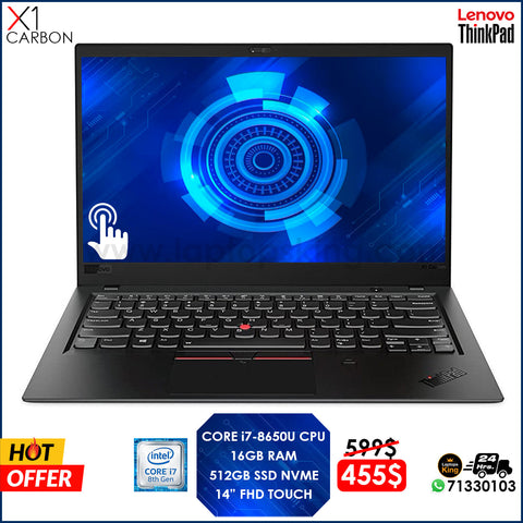Lenovo ThinkPad X1 Carbon Ultrabook Core i7-8650u 14" Touch Laptop (Open Box)