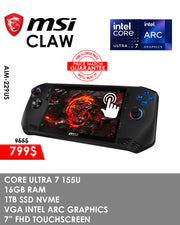 MSI CLAW AIM Core™ ULTRA 7 155U 16GB 1TB SSD 7 FHD 120HZ TOUCHSCREEN (BRAND NEW)