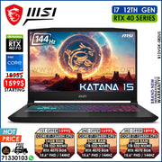 Msi Katana 15 B12VGK-082US Core i7-12650H Rtx 4070 144hz Gaming Laptops (Brand New)