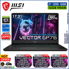 Msi Vector Gp76 12UHSO-877US Steelseries Core i7-12650h Rtx 3080 Ti 360hz Gaming Laptops (Brand New)