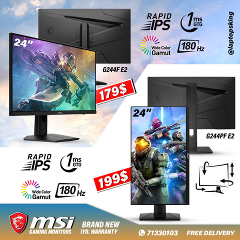 Msi 24" G244 180hz 1ms True Color Gaming Monitors (Brand New)