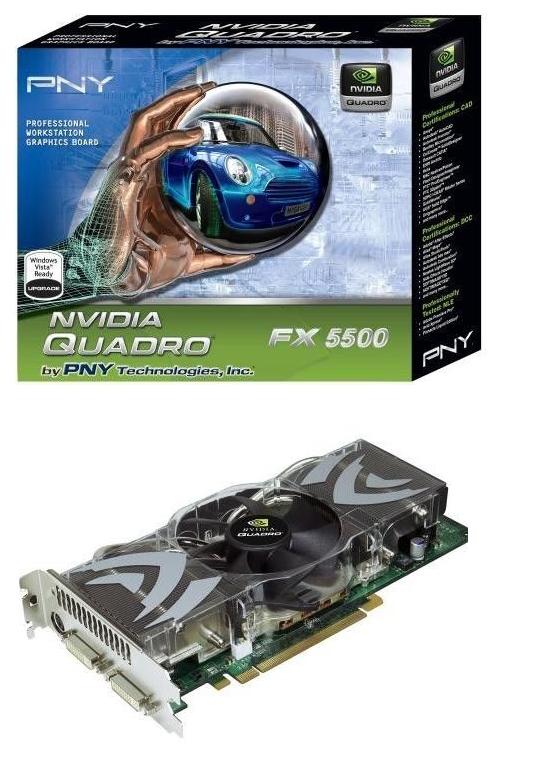 PNY VCQFX5500-PCIE-PB NVIDIA Quadro FX5500 1Gb 256-Bit GDDR2 PCI-Express x16 3840x2400 Video Graphic Adapter