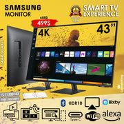 Samsung 43” LS43BM700UMXUE 4k Bluetooth / Wifi Hdr10 Smart Monitor (Brand New)