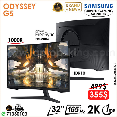 Samsung Odyssey G5 LS32AG550EMXZN 165Hz 2K 1ms HDR10 1000R 32" Curved Gaming Monitor (Brand New)