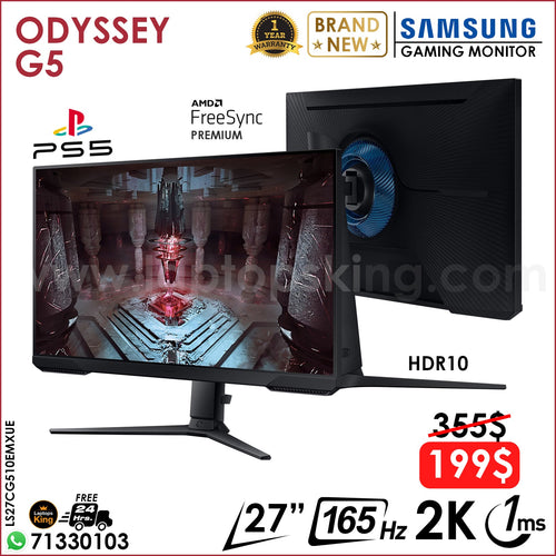 SAMSUNG ODYSSEY G5 LS27CG510EMXUE 27” 2K 165HZ 1MS WIDE SCREEN (BRAND NEW 1YR WARRANTY)