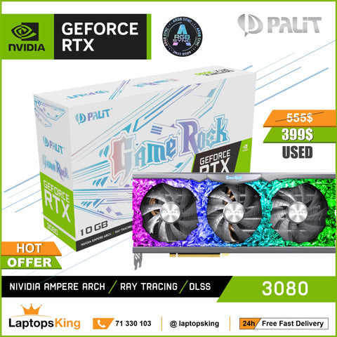 Vga Palit Gamerock | Rtx 3080 10gb Gddr6x | Argb Sync (Used Very Clean With Box)
