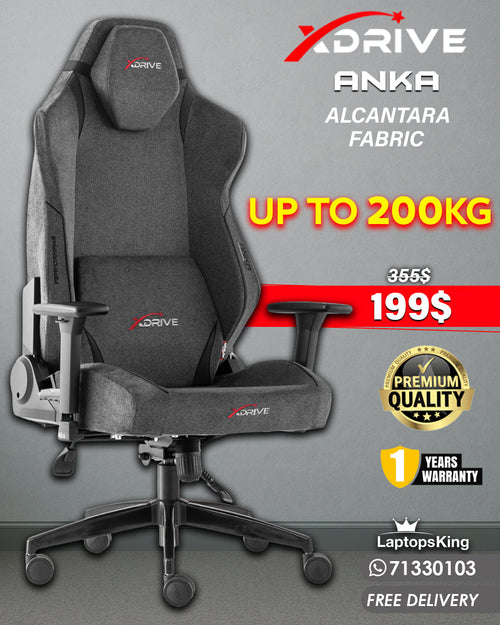 XDRIVE ANKA GREY FABRIC CHAIR (BRAND NEW)